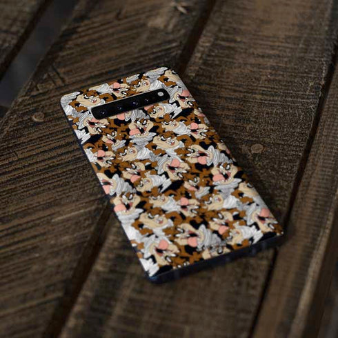 Looney Tunes Taz Super Sized Pattern Galaxy S10 Plus Skin