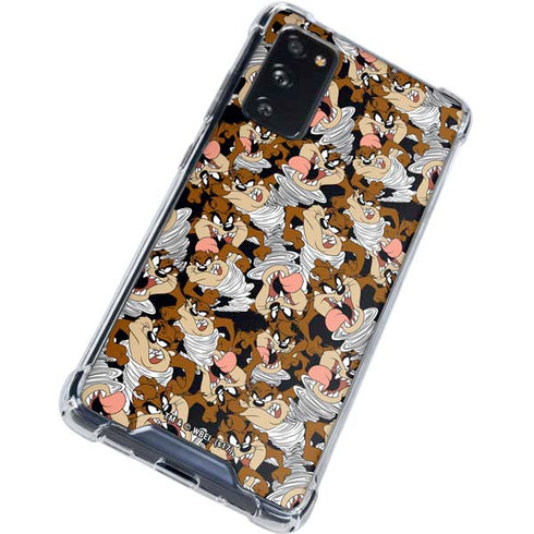 Looney Tunes Taz Super Sized Pattern Galaxy S20 FE Clear Case