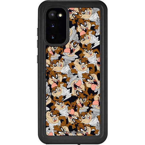 Looney Tunes Taz Super Sized Pattern Galaxy S20 Waterproof Case