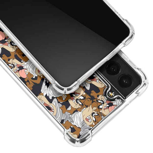 Looney Tunes Taz Super Sized Pattern Galaxy S21 Plus 5G Clear Case