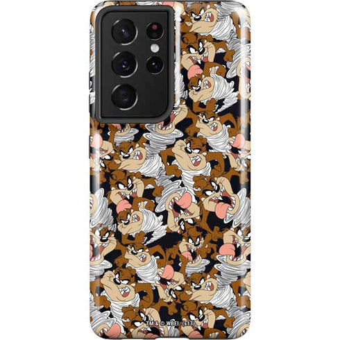 Looney Tunes Taz Super Sized Pattern Galaxy S21 Ultra 5G Pro Case