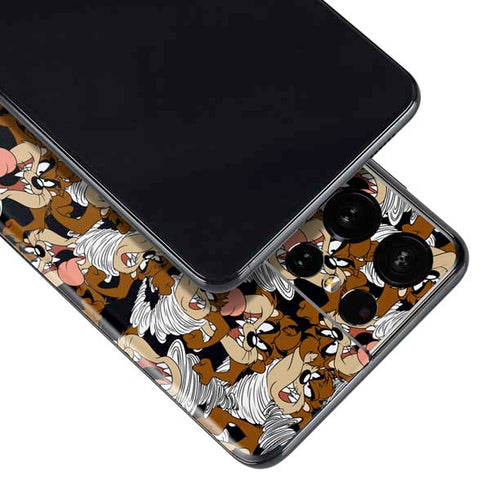Looney Tunes Taz Super Sized Pattern Galaxy S21 Ultra 5G Skin