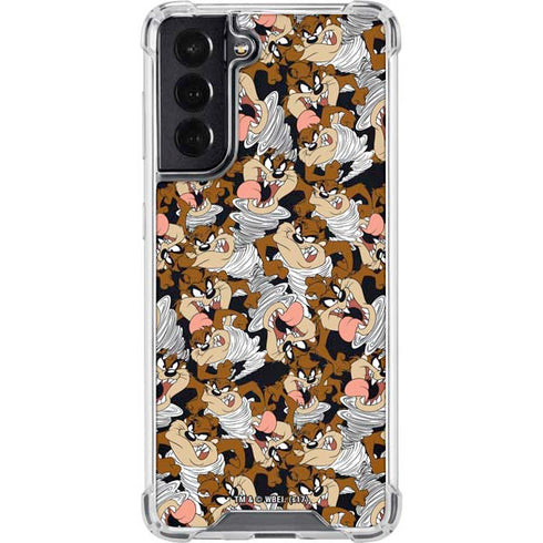 Looney Tunes Taz Super Sized Pattern Galaxy S22 Clear Case
