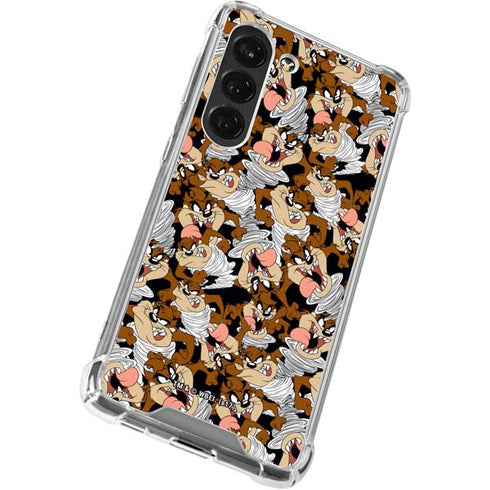 Looney Tunes Taz Super Sized Pattern Galaxy S23 Clear Case