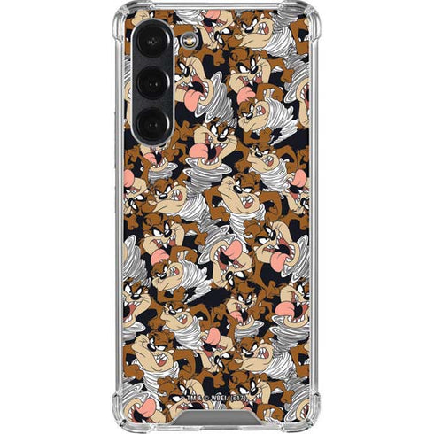 Looney Tunes Taz Super Sized Pattern Galaxy S23 Plus Clear Case