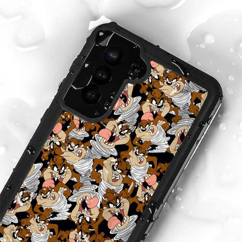Looney Tunes Taz Super Sized Pattern Galaxy S23 Plus Waterproof Case
