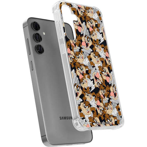 Looney Tunes Taz Super Sized Pattern Galaxy S24 Plus Clear Case