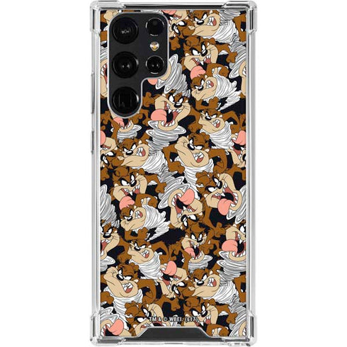 Looney Tunes Taz Super Sized Pattern Galaxy S24 Ultra Clear Case
