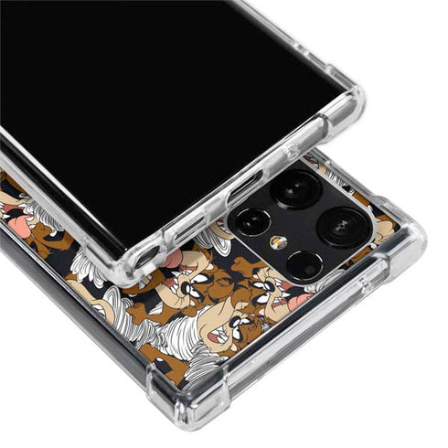 Looney Tunes Taz Super Sized Pattern Galaxy S24 Ultra Clear Case