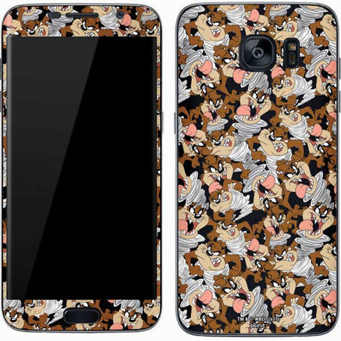 Looney Tunes Taz Super Sized Pattern Galaxy S7 Skin