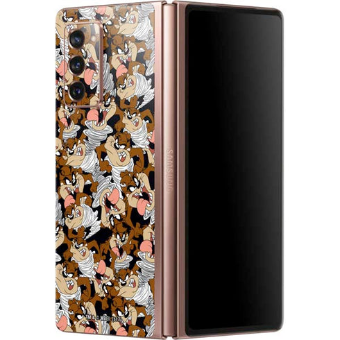 Looney Tunes Taz Super Sized Pattern Galaxy Z Fold2 5G Skin