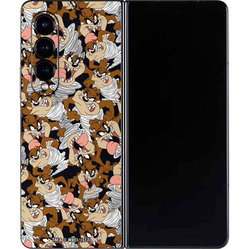 Looney Tunes Taz Super Sized Pattern Galaxy Z Fold4 5G Skin