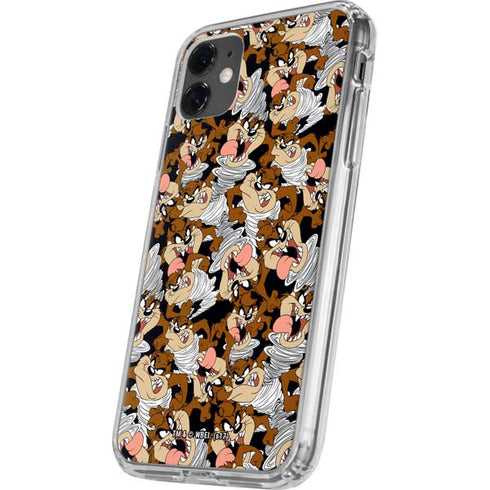 Looney Tunes Taz Super Sized Pattern iPhone 11 Clear Case