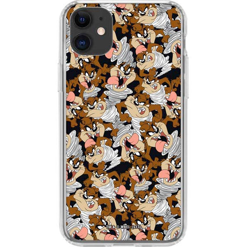 Looney Tunes Taz Super Sized Pattern iPhone 11 Clear Case
