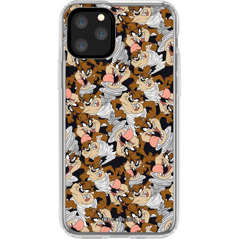 Looney Tunes Taz Super Sized Pattern iPhone 11 Pro Clear Case