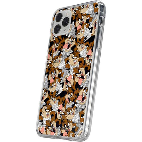 Looney Tunes Taz Super Sized Pattern iPhone 11 Pro Clear Case