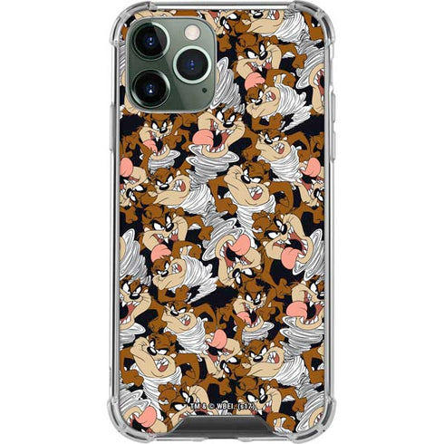 Looney Tunes Taz Super Sized Pattern iPhone 11 Pro Max Clear Case