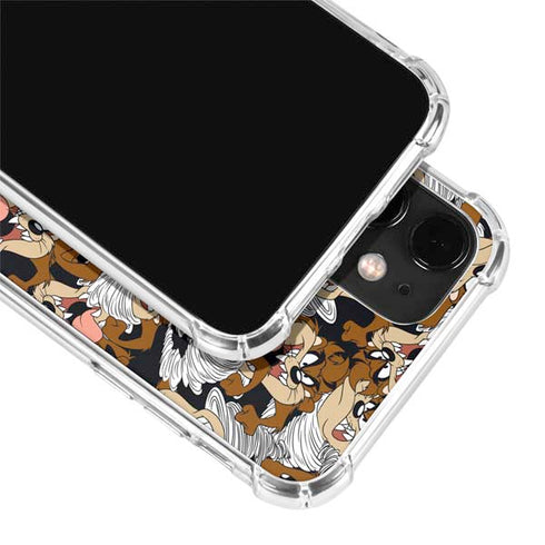 Looney Tunes Taz Super Sized Pattern iPhone 12 Mini Clear Case