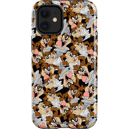 Looney Tunes Taz Super Sized Pattern iPhone 12 Mini Impact Case