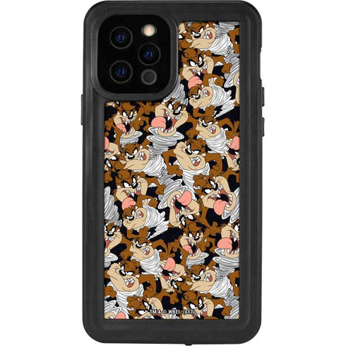 Looney Tunes Taz Super Sized Pattern iPhone 12 Pro Waterproof Case