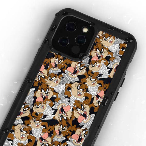Looney Tunes Taz Super Sized Pattern iPhone 12 Pro Waterproof Case