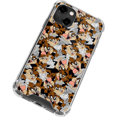 Looney Tunes Taz Super Sized Pattern iPhone 13 Clear Case
