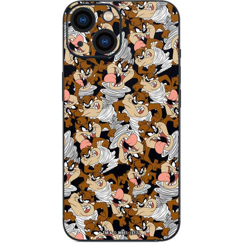 Looney Tunes Taz Super Sized Pattern iPhone 13 Mini Skin