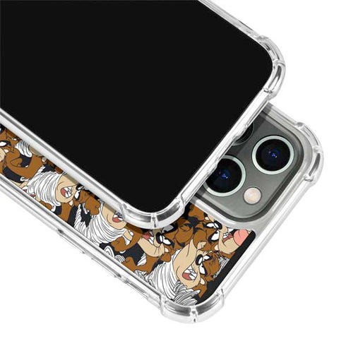 Looney Tunes Taz Super Sized Pattern iPhone 13 Pro Max Clear Case