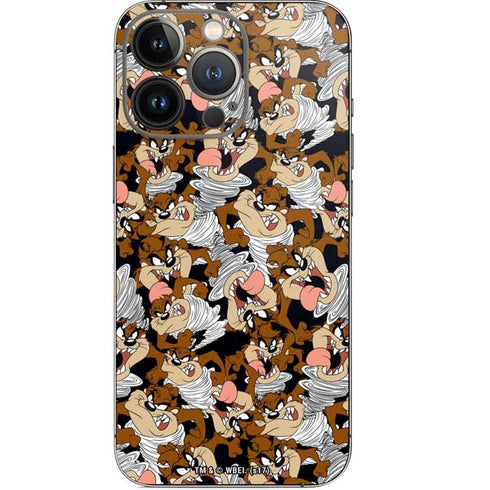 Looney Tunes Taz Super Sized Pattern iPhone 13 Pro Skin