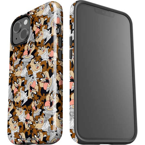 Looney Tunes Taz Super Sized Pattern iPhone 14 Impact Case