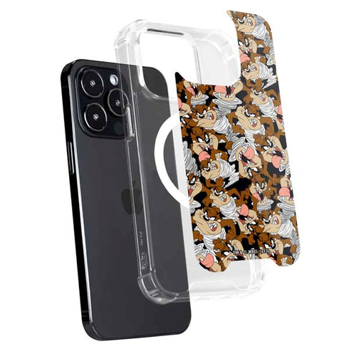 Looney Tunes Taz Super Sized Pattern iPhone 14 Pro Max MagSafe Case
