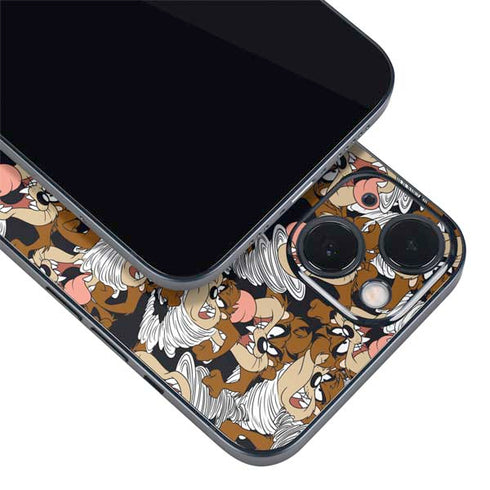 Looney Tunes Taz Super Sized Pattern iPhone 14 Skin