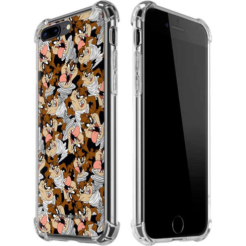 Looney Tunes Taz Super Sized Pattern iPhone 7/8 Plus Clear Case