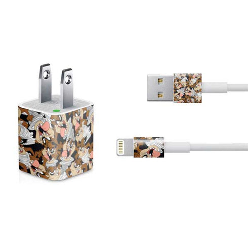 Looney Tunes Taz Super Sized Pattern iPhone Charger (5W USB) Skin