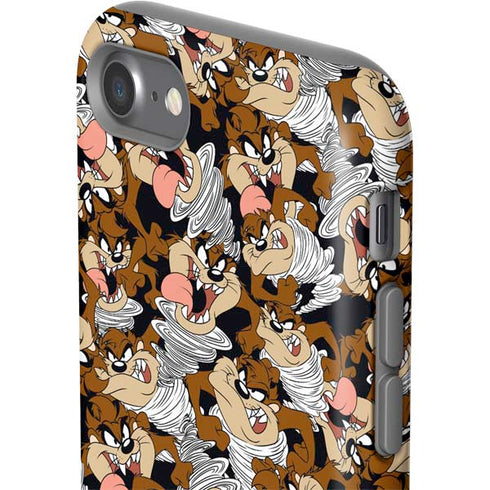 Looney Tunes Taz Super Sized Pattern iPhone SE (2nd & 3rd Gen) Pro Case