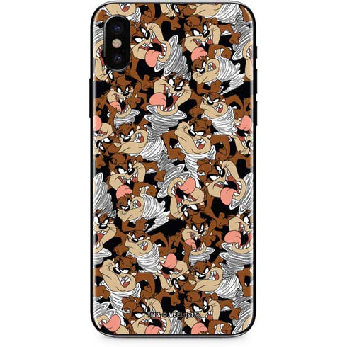Looney Tunes Taz Super Sized Pattern iPhone X Skin