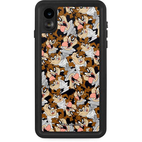 Looney Tunes Taz Super Sized Pattern iPhone XR Waterproof Case