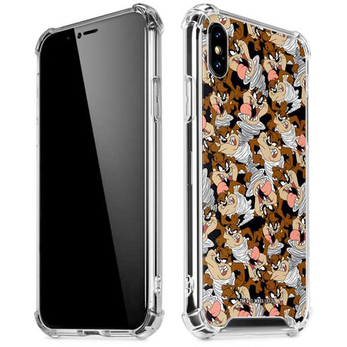 Looney Tunes Taz Super Sized Pattern iPhone XS Max Clear Case