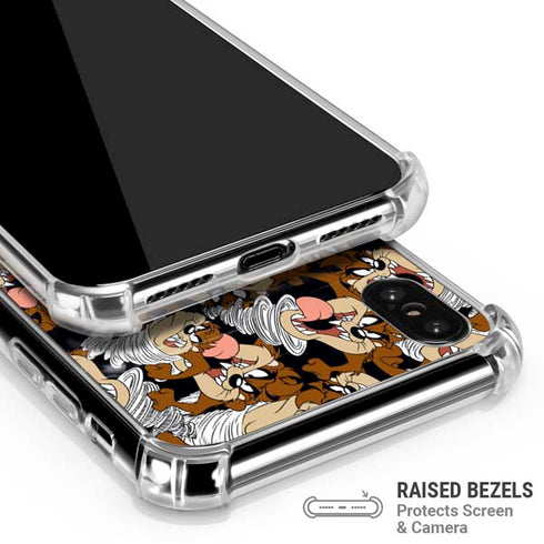 Looney Tunes Taz Super Sized Pattern iPhone XS Max Clear Case