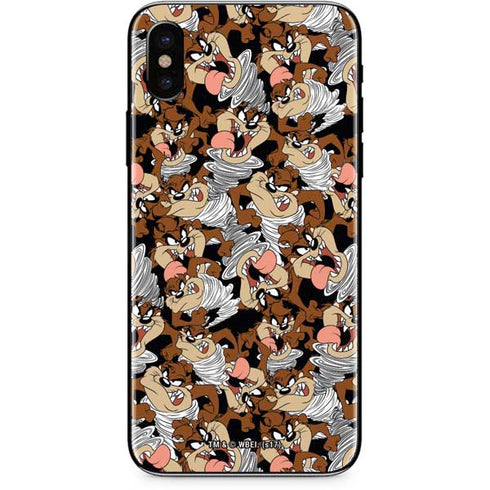 Looney Tunes Taz Super Sized Pattern iPhone XS Skin