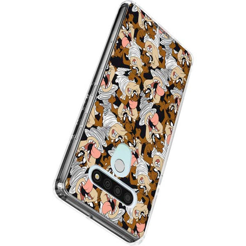 Looney Tunes Taz Super Sized Pattern LG Stylo 6 Clear Case