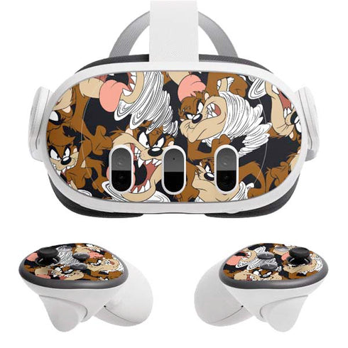 Looney Tunes Taz Super Sized Pattern Meta Quest 3 Skin