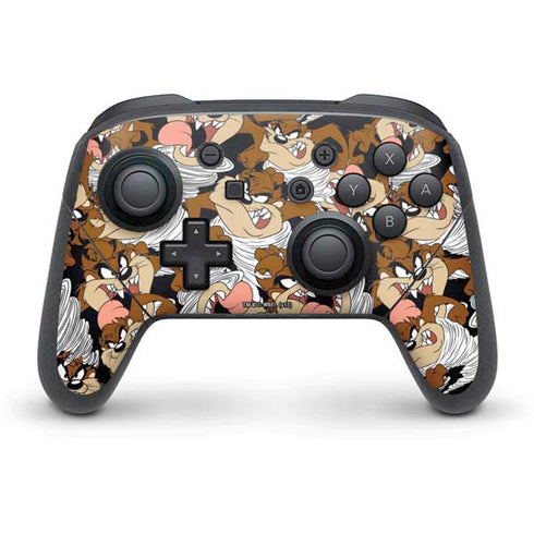 Looney Tunes Taz Super Sized Pattern Nintendo Switch Pro Controller Skin