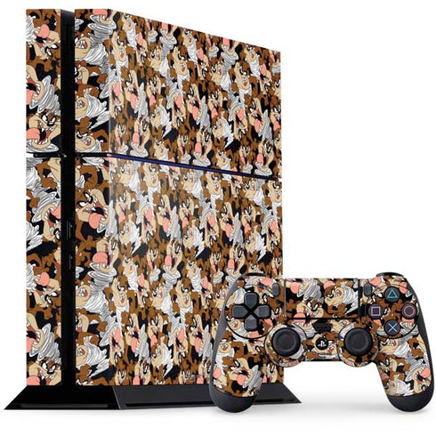Looney Tunes Taz Super Sized Pattern PS4 Console and Controller Bundle Skin