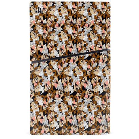 Looney Tunes Taz Super Sized Pattern PS5 Slim Digital Edition Console Skin