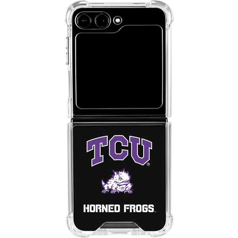 Texas Christian University TCU Horned Frogs Logo Galaxy Z Flip5 5G Clear Case
