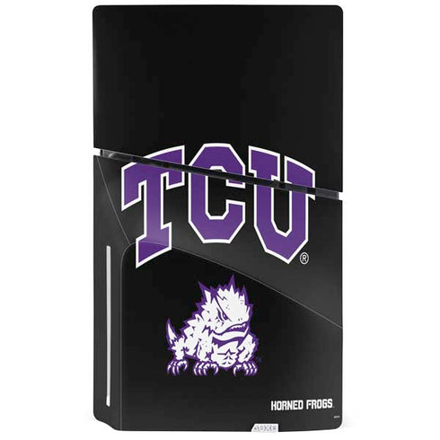 Texas Christian University TCU Horned Frogs Logo PS5 Slim Disk Bundle Skin