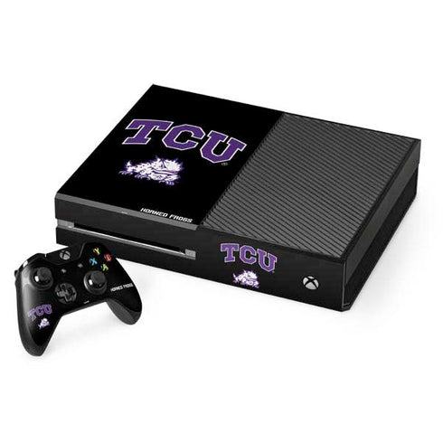 TCU Horned Frogs Logo Xbox One Console and Controller Bundle Skin