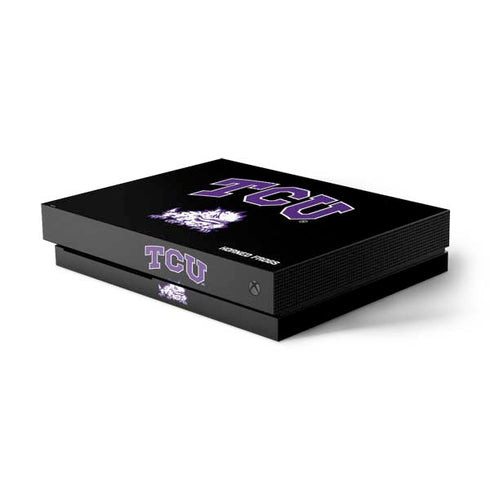 TCU Horned Frogs Logo Xbox One X Console Skin