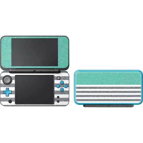 Teal and Grey Stripes Nintendo 2DS XL (2017) Skin